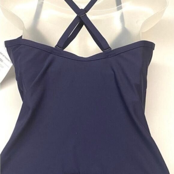 Athleta Womens Twist Up Tankini Top Swim Tank UPF 50+ Blue 32 D/DD - Picture 9 of 13